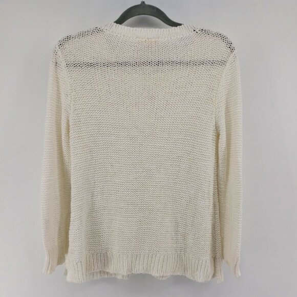 Eileen Fisher Cotton Polyamide Linen Blend Crew Neck Boxy Sweater - Picture 5 of 5